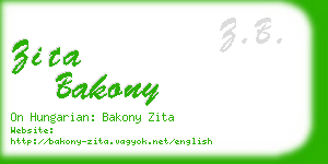 zita bakony business card